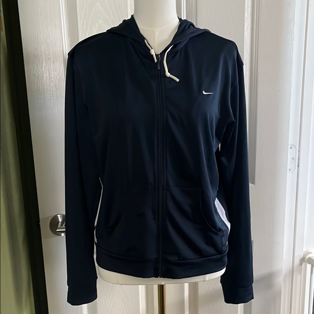 Nike Women's Dark Blue Zip-Up Hoodie